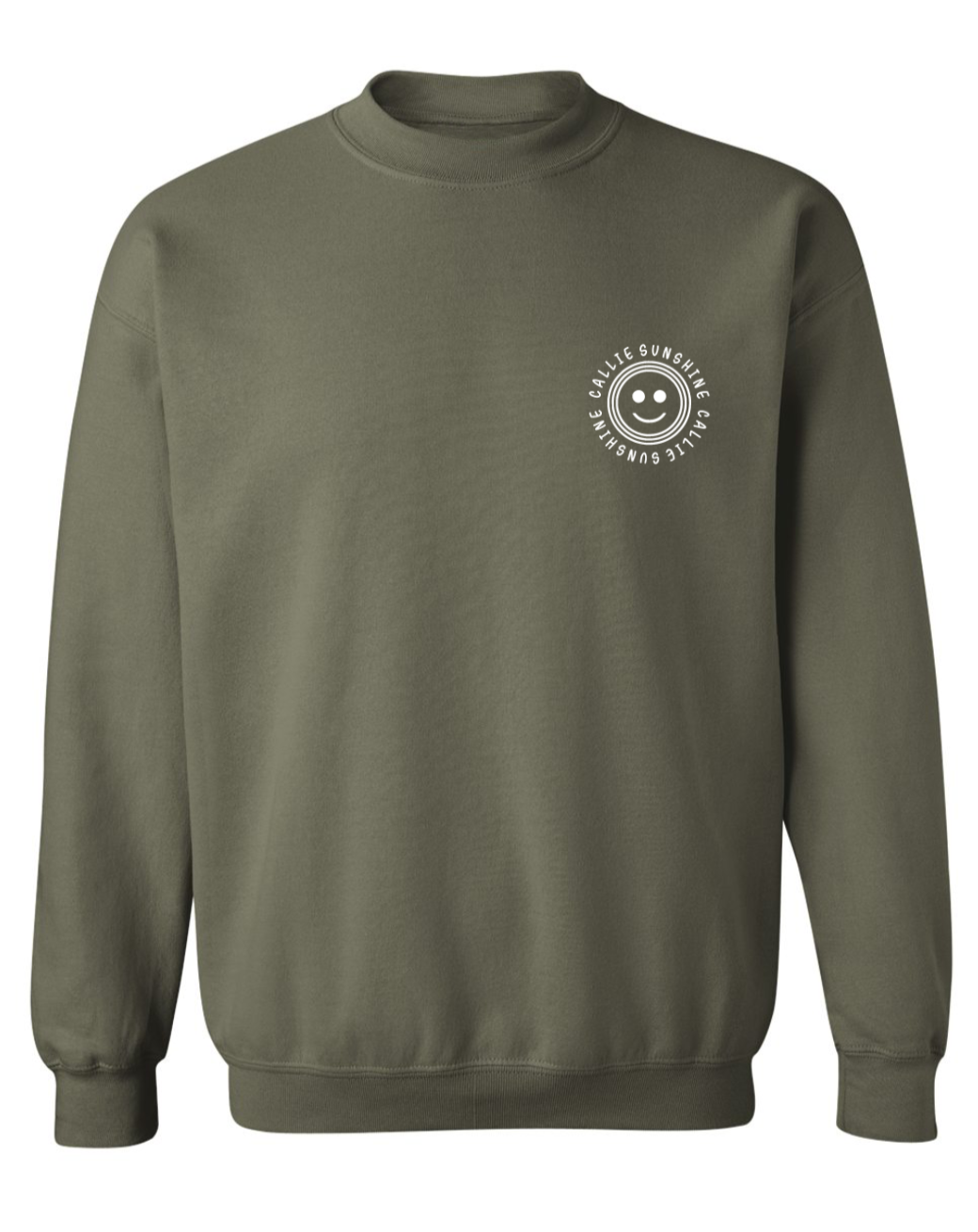 Callie Sunshine Name around Signature Happy Face Crewneck Sweatshirt - Adult Unisex