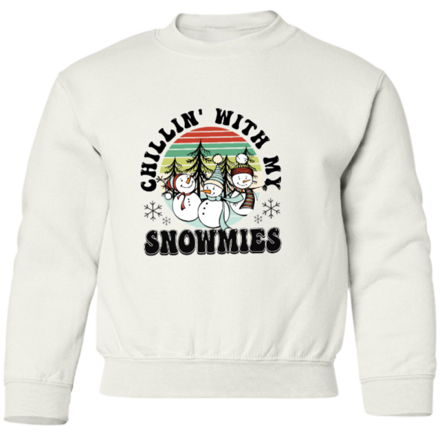 Chillin' With My Snowmies Crewneck Sweatshirt - Youth