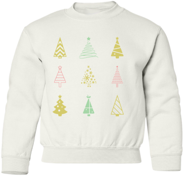 Christmas Trees Crewneck Sweatshirt - Youth