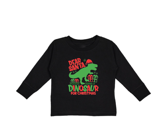 Dinosaur for Christmas Long Sleeve T-Shirt - Toddler