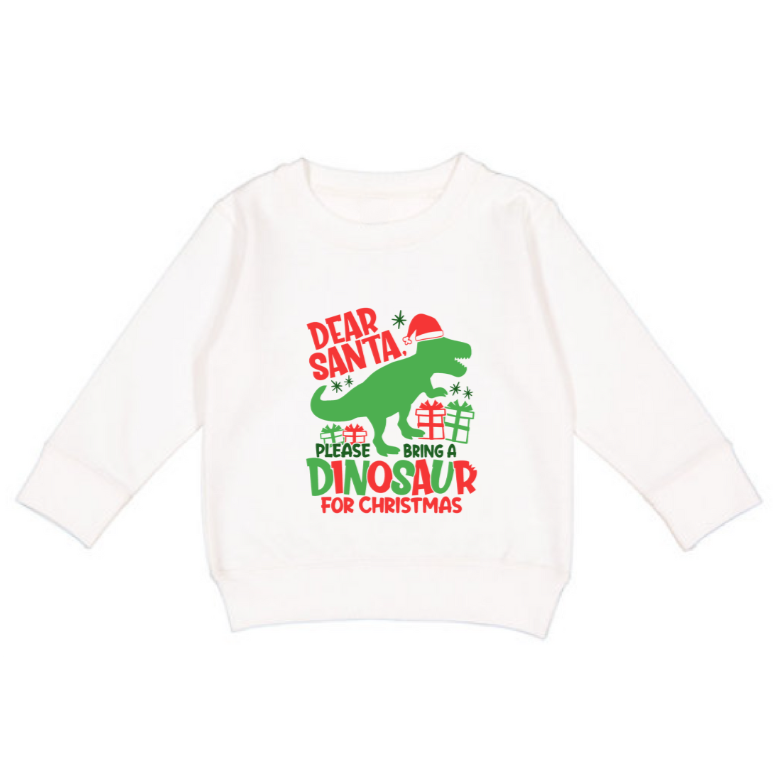 Dinosaur for Christmas Long Sleeve T-Shirt - Toddler