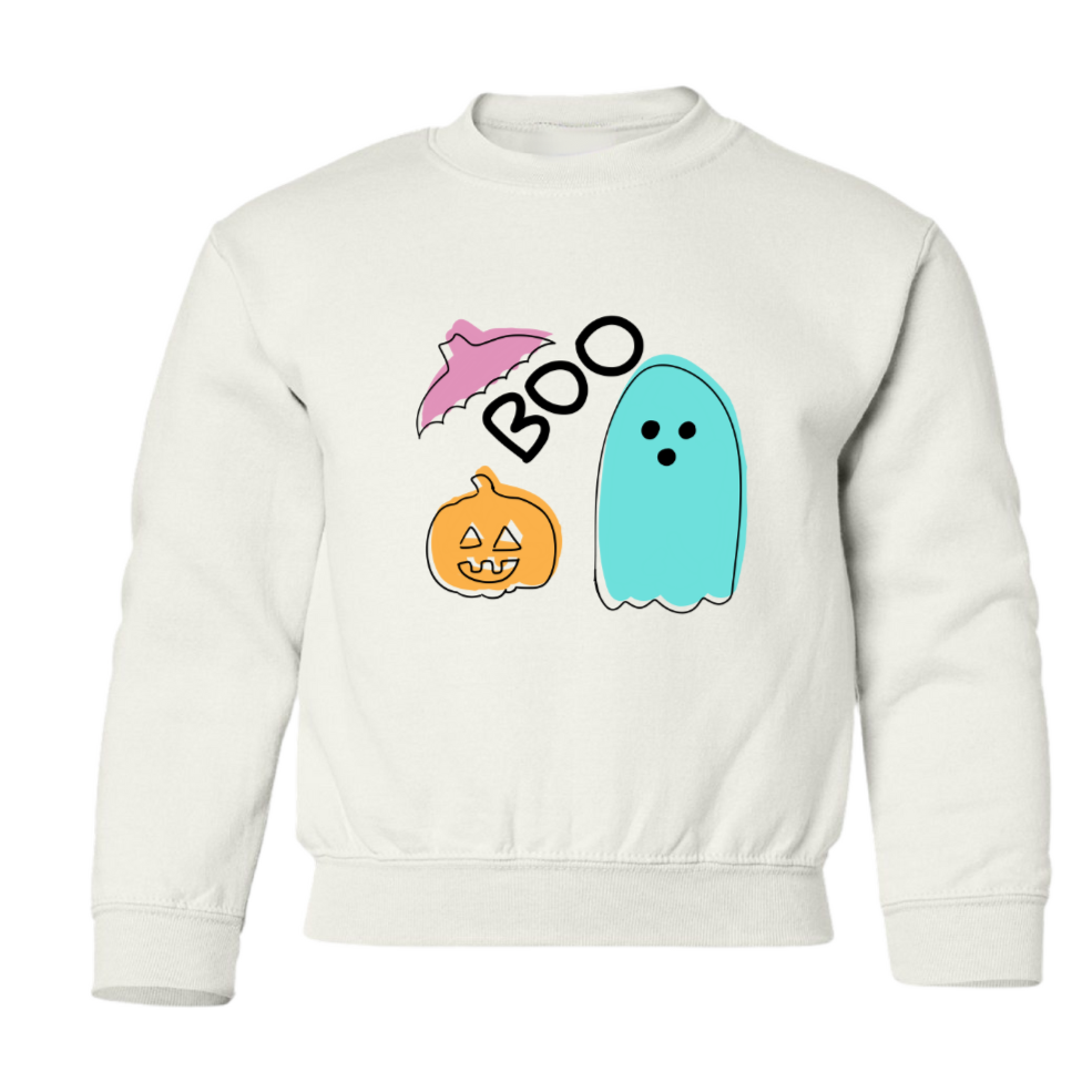 Halloween Boo Crewneck Sweatshirt - Youth