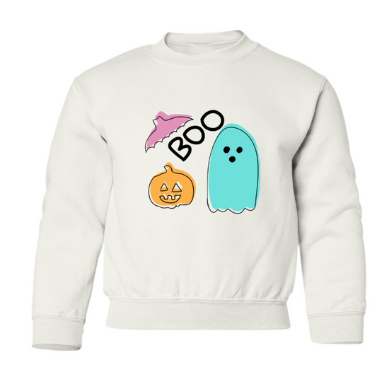Halloween Boo Crewneck Sweatshirt - Youth