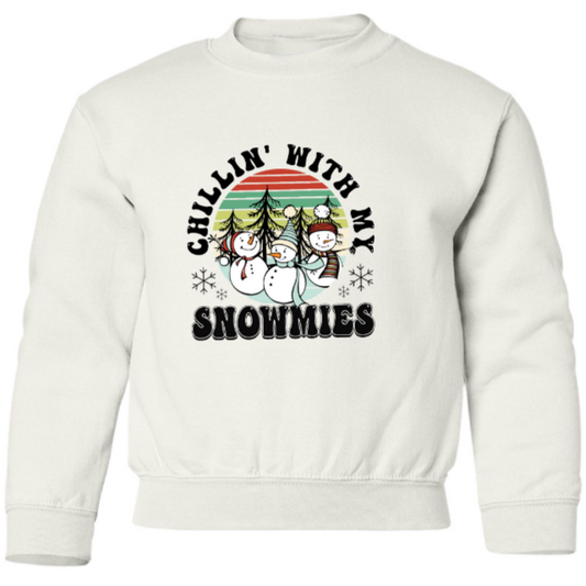 Chillin' With My Snowmies Crewneck Sweatshirt - Youth
