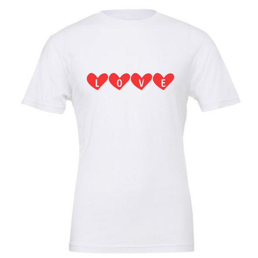 Hearts with Love Retail Fit T-Shirt - Adult Unisex