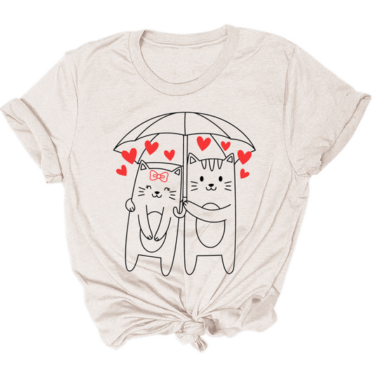 Cats in Love Relaxed Fit T-Shirt - Adult Women
