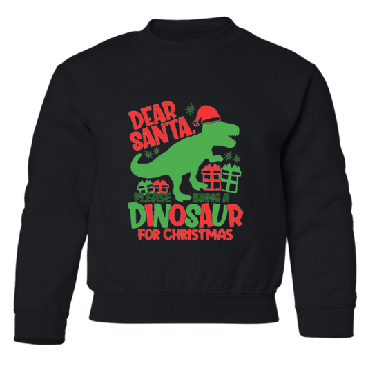 Dinosaur for Christmas Crewneck Sweatshirt - Youth
