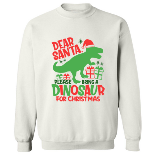 Dinosaur for Christmas Crewneck Sweatshirt - Adult Unisex