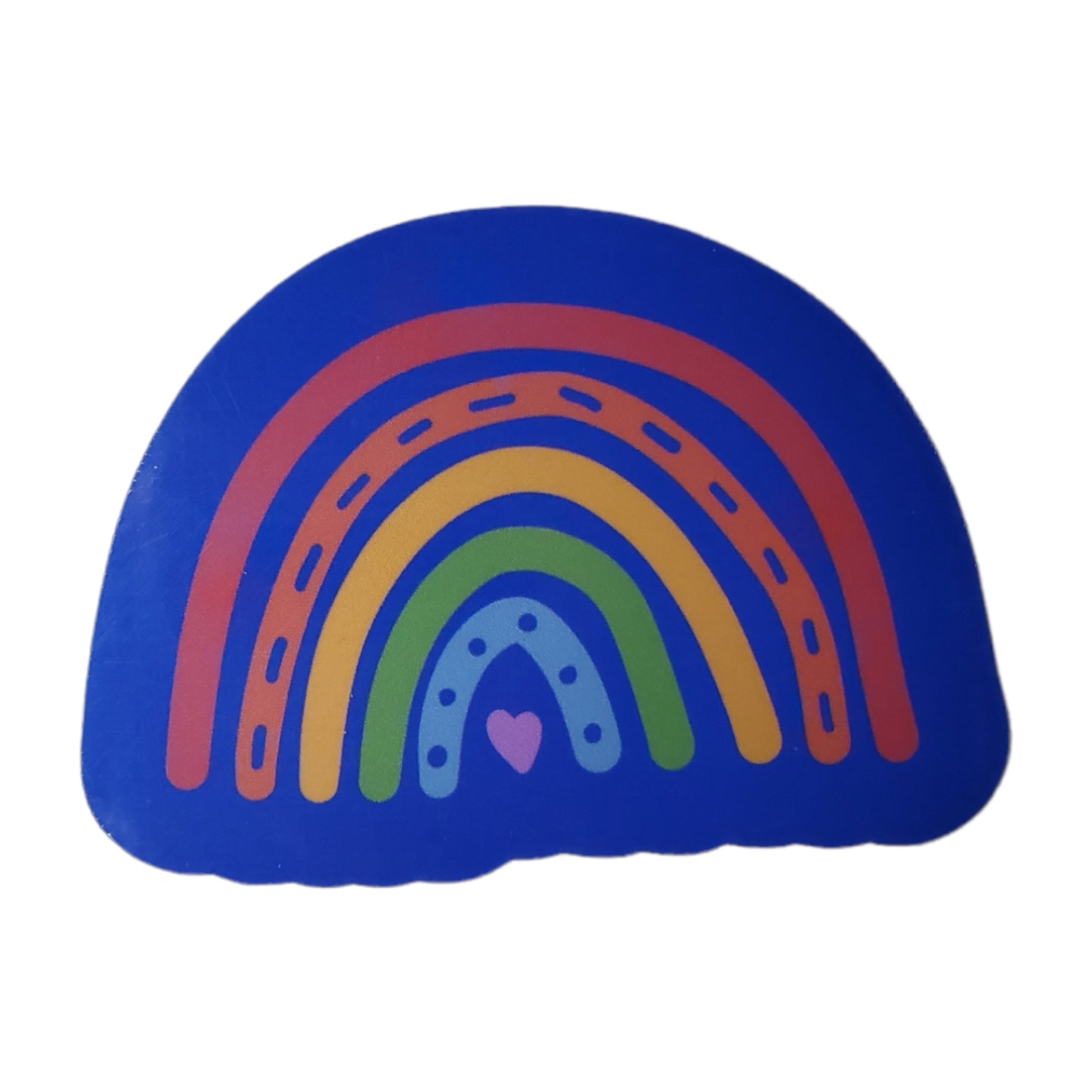 Rainbow with Blue Background Vinyl Sticker