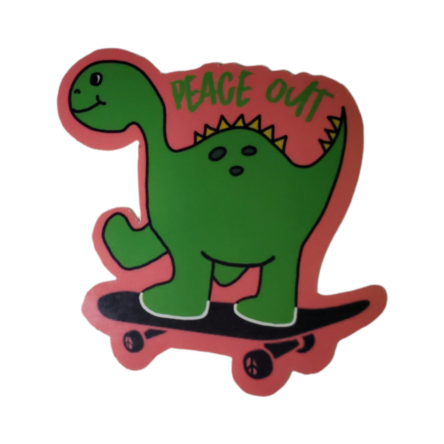 Peace Out Dino Vinyl Sticker