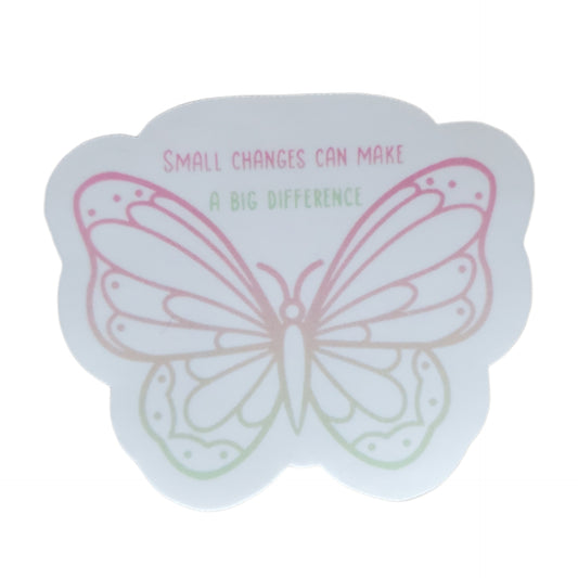 Small Changes Butterfly Vinyl Sticker