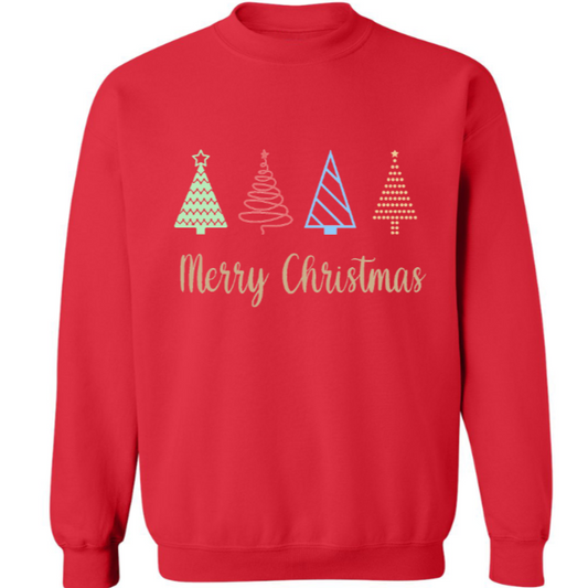 Merry Christmas Trees Crewneck Sweatshirt - Adult Unisex